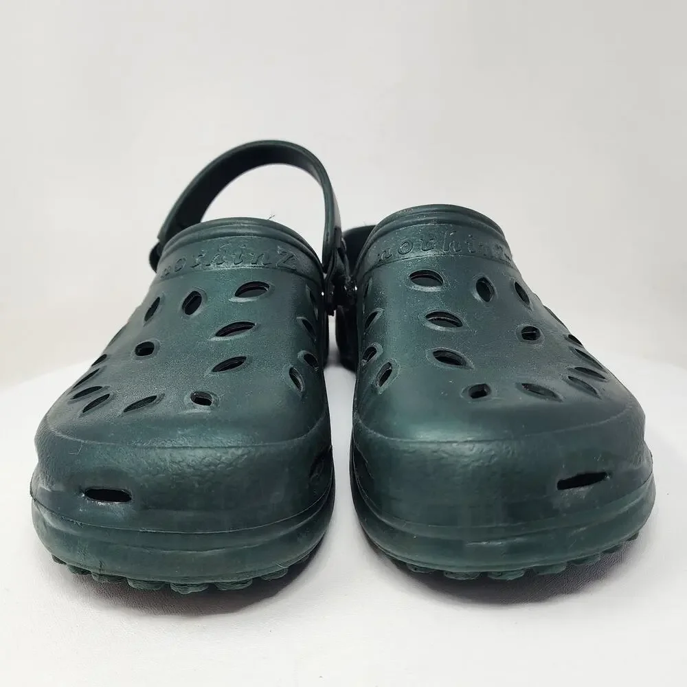 Nothinz Clogs Men 13 Hunter Green Swivel Strap Vented Comfort Lightweight Shoes